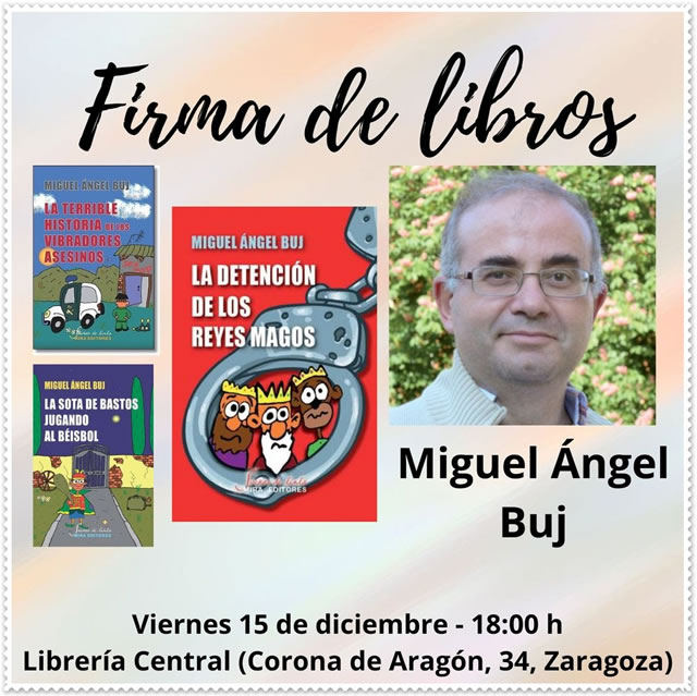 Miguel Ángel Buj firma ejemplares en librería Central de Zaragoza